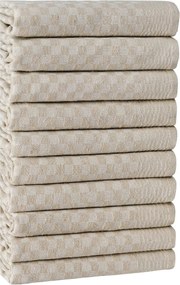 Set 10 prosoape bucatarie LOLA, crem, bumbac/poliester, 40x60 cm