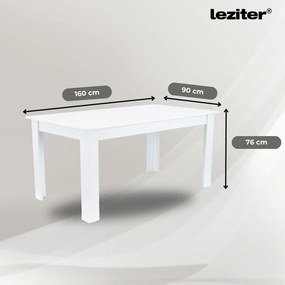 Set de masă Leon 6+1 alb-bej