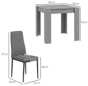 HOMCOM Set de masa pentru 2 persoane, Set din 3 piese de masa si