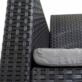 Canapea de grădină Nero cu 2 locuri, grafit