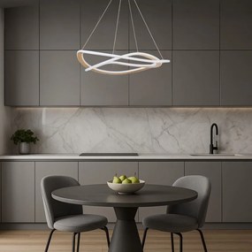 Lustra LED suspendata din metal auriu Kallira D-62cm