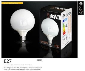 Bec LED E27 15W 3000K lumina calda GLOBE opal SV-50121