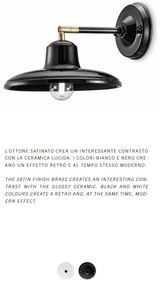 Aplica de perete design retro realizata manual din ceramica B-W
