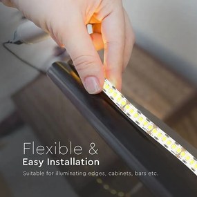 Banda led SMD 2835 V-TAC Samsung, CRI95+, lumina calda(3000K), 18W/m,1500 lm/m, 240 leduri/m, 24V, IP20
