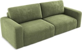 Canapea verde extensibilă/cu spațiu de depozitare cu tapițerie din chenille 252 cm Kona – Makamii