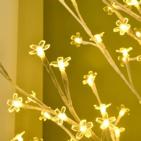 HOMCOM Copac luminos LED 180 cm | 180 LED alb-cald | 3 trepte | scoarță realistă | Aosom Romania