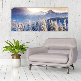 Tablou - Peisaj montan în timpul iernii (120x50 cm)