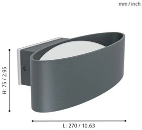 Eglo 98711 - Aplică perete exterior LED CHINOA LED/10W/230V IP44
