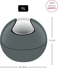 Coș de gunoi gri închis din plastic 1 l Bowl – Spirella
