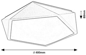 Plafoniera gri cu forma pentagonala Raffa 40cm