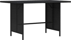 vidaXL Masă de grădină, negru, 110x70x65 cm, poliratan