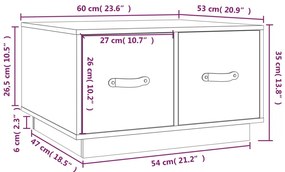 Masuta de cafea, gri, 60x50x35 cm, lemn masiv de pin 1, Gri