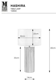 Lampă de masă Markslöjd 108669 HASHIRA 1xE27/40W/230V alb/alamă