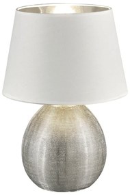 Veioză din ceramică și pânză Trio Luxor, înălțime 35 cm, alb