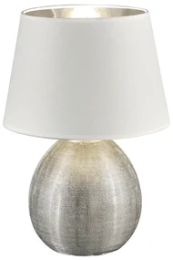 Veioză din ceramică și pânză Trio Luxor, înălțime 35 cm, alb