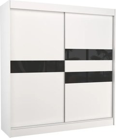 Dulap cu usi glisante 200x215 cm, Batia, ADRK Furniture (Culoare: Sonoma / Ciocolată Lacobel)