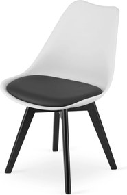 OFERTA Scaun alb-negru BALI MARK cu picioare negre Calitatea II