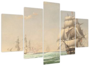 Tablou - Fitz Henry Lane, The United States Frigate President Engaging the British Squadron, reproducere (150x105 cm)