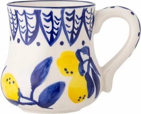 Cană din ceramică pictată manual, design mediteranean, 9.5x11.5 cm, „Maxima"