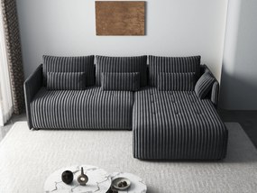 Colțar extensibil dumonde cu ladă de depozitare si sezut confortabil din spuma high-density, Malta Ambience Grey 235x185 cm