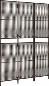 vidaXL Separator de cameră cu 3 panouri, maro, poliratan