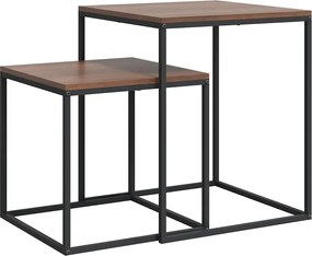 vidaXL Set măsuțe de cafea, 2 buc., lemn prelucrat și metal