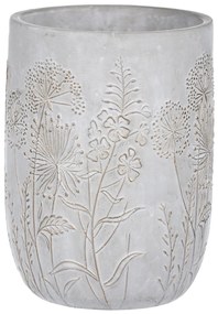 Husă din beton pentru ghiveci cu flori de câmp,gri, 19 x 25 cm