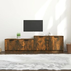 Comoda TV, stejar fumuriu, 158,5x36x45 cm, lemn prelucrat