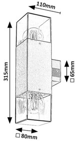Aplica de perete exterior, IP54 Loanda