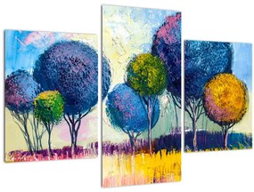 Tablou - Copaci, pictură în ulei (90x60 cm)