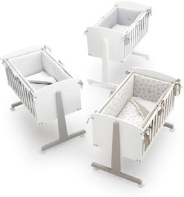 Patut co-sleeping Ninna Lemn Fag salteluta & lenjerie inclusa Alb Erbesi