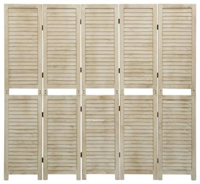 338580 vidaXL Paravan de cameră cu 5 panouri, 175x165 cm,lemn masiv Paulownia