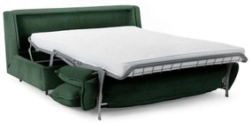 Canapea verde extensibilă cu tapițerie din catifea reiată 184 cm Isadora – Bobochic Paris