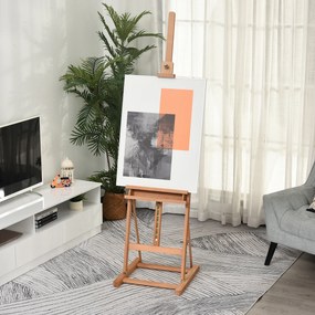 Vinsetto Sevalet Pictura Mare din Lemn de Fag, Sevalet  pentru Desen Reglabil cu Compartiment Depozitare, 53x50.5x171-230cm | Aosom Romania