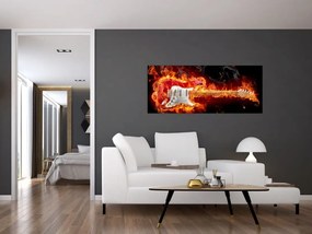 Tablou - Gtara în flăcări (120x50 cm)