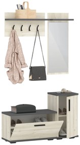 Cuier Cairo, Stejar Alb/Antracit, 113 x 35 x 198 cm