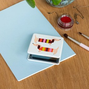 Oglindă cosmetică de mărire 7x7 cm Sausage Dog – Rex London