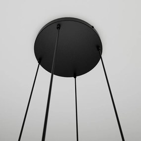 Plafoniera moderna neagra cu 4 pendule din sticla bej Istar