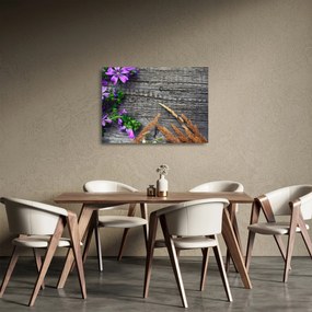 Tablou pe sticlă - flori de câmp (70x50 cm)