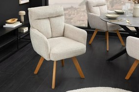 Set de 2 scaune pivotante picioare din lemn Big George sampanie