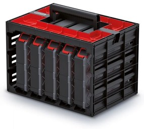 Dulap cu 5 cutii organizatoare 41,5 x 29 x 29 cm, negru