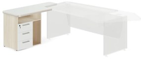 Container de andocare TopOffice Premium, stânga, salcâm deschis / alb