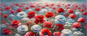 Tablou - Câmp de maci (120x50 cm)