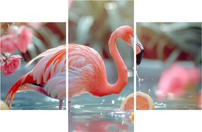 Tablou - Flamingo în iaz (90x60 cm)