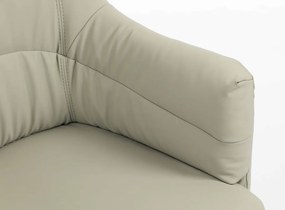 HR840N Scaun Culoarea Inului Piele Ecologica Premium Soft cu Bază Aurie