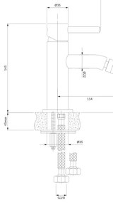 Baterie de bidet OMNIRES Y1220CR Y 14,5 cm crom lucios