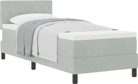 vidaXL Pat cu arcuri cu saltea Gri deschis 80 x 200 cm Catifea