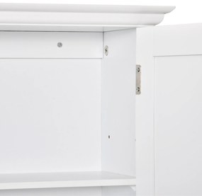 kleankin Dulap de Baie Suspendat cu Dulăpior, 2 Uși cu Închidere Magnetică și Raft Deschis, 60x20x70.5 cm, Alb | Aosom Romania