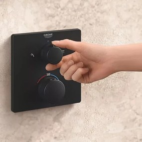 Sistem de dus incastrat Grohe Precision cu palarie patrata Vitalio Comfort 250 negru mat