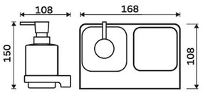 Dozator de săpun și suport de periuțe de dinți de perete NIMCO MAC 2905831K-T-90 MAYA 320 mm